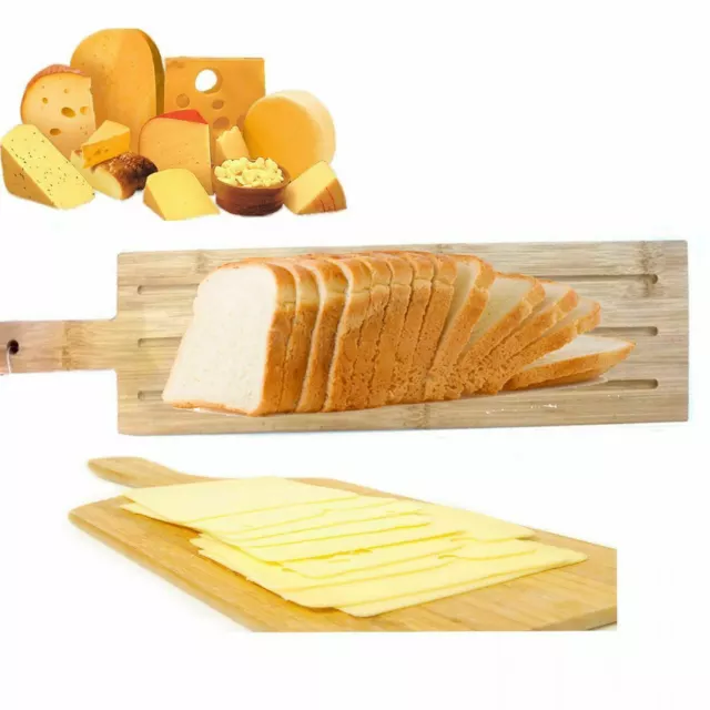 2 côtés en bois bambou hachage fromage pain tranche à trancher et miettes