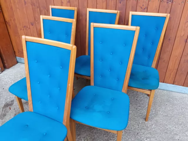 6x Sedie Sala Pranzo Sedia Vintage 60s Mid Century Danish 60er