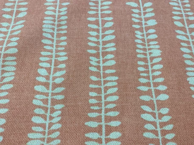 Astrid Seagrass  Stripe Coral  140cm Wide Cotton  Curtain/Craft Fabric