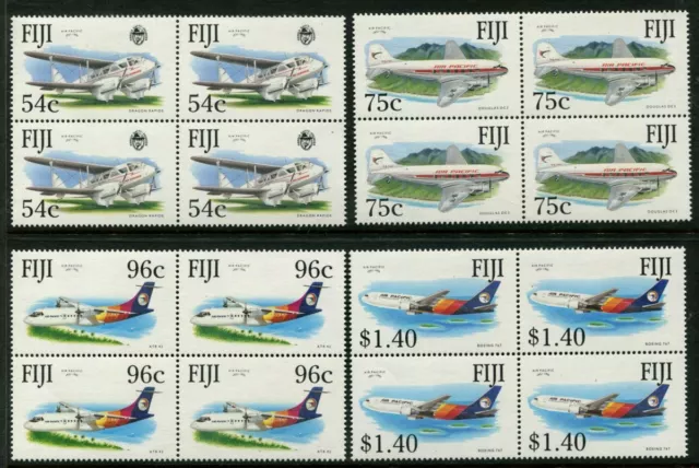 FIJI - 1991 '40th ANNIVERSARY OF AIR PACIFIC' Set of 4 Blocks MNH [B5713]