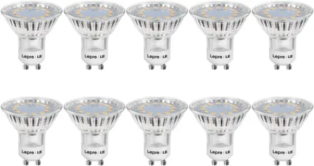 10x LE GU10 LED Bulbs, Warm White 2700K Light 3W Energy Saving GU10 Bulbs, 210lm