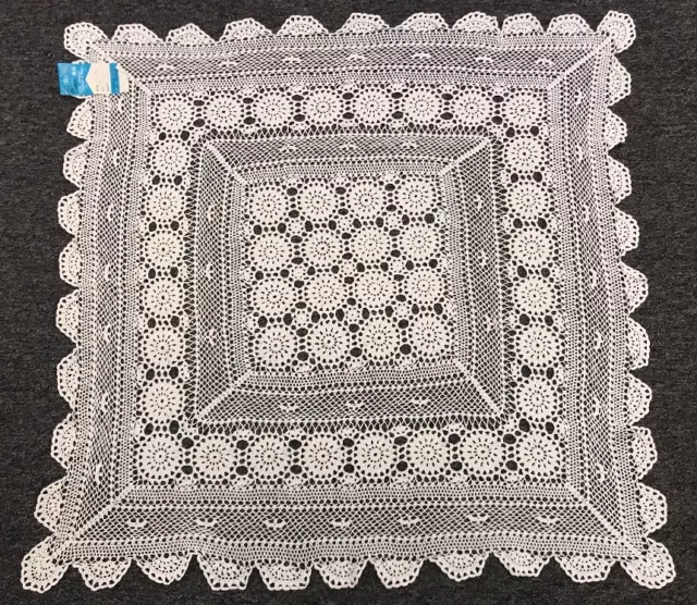 100% Cotton White Square Handmade Crochet Lace 33x33'' Tablecloth