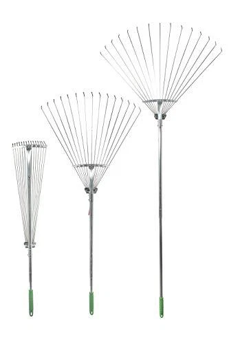 Adjustable Telescopic Folding Rake, Expandable Rake for Gardens, Flower Beds,
