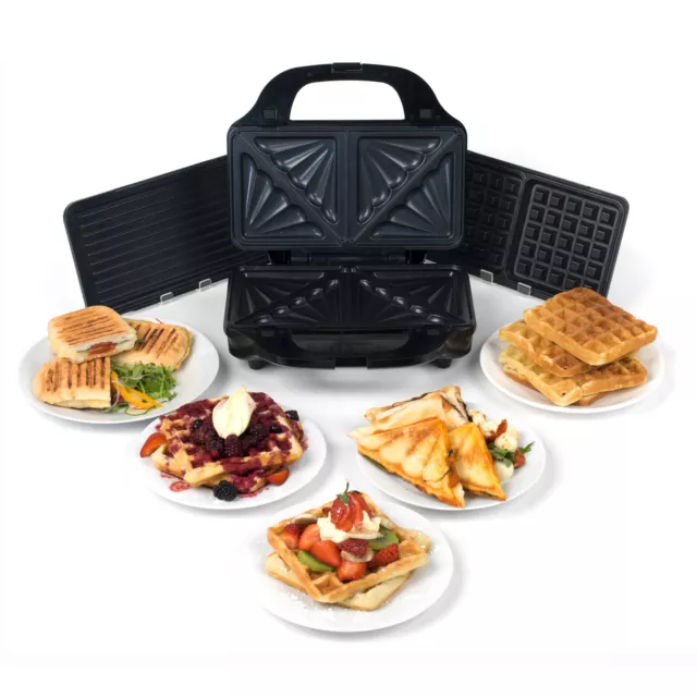 Salter Snack Maker 3-in-1 Sandwich Toastie Waffle Maker (Open Box)