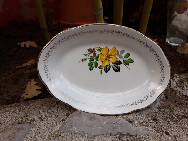 RAVIER PLAT Digoin Sarreguemines Modèle Tamaris Motif Floral Ancien ...