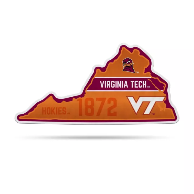 Virginia Tech Hokies Pennant STATE Design Shape Cut 18 Inch