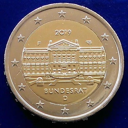 2 Euro Gedenkmünze Deutschland 2019 F, Bundesrat =