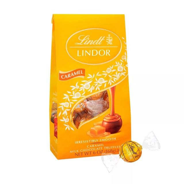 LINDT LINDOR CARAMEL Milk Chocolate Candy Truffles 6 Oz EXP 05/2024 EUR