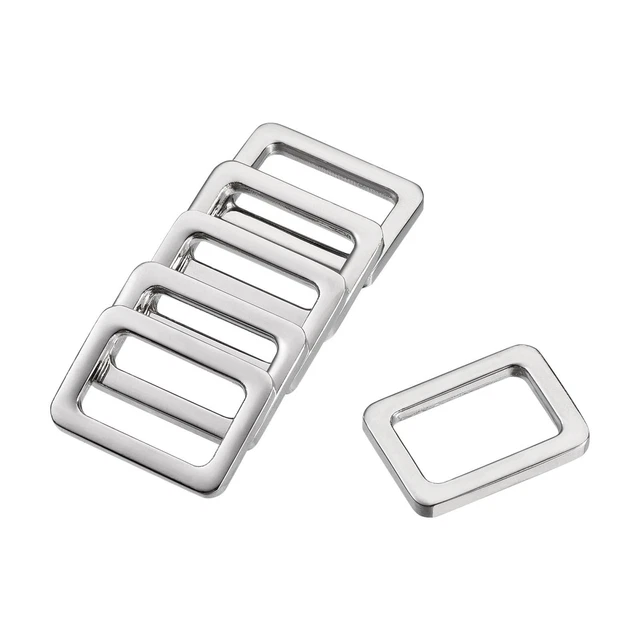 Metallo Rettangolo Anello Fibbie 19.5x12.2mm per Borse Cinture Argentato 6pz