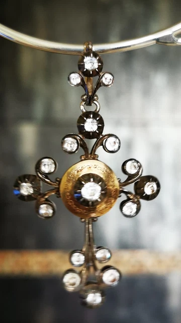 Croix D'abbesse En Vermeil / Argent Plaqué Or - Bijou Régional Ancien 1798-1809 - Très Bon état
