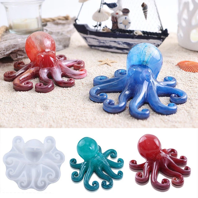 DIY Epoxy Resin Molds Epoxy Sea Sereies Ocean Octopus Mold Silicone M#km
