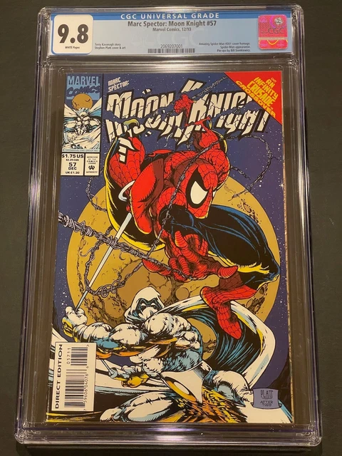 Moon Knight #57 Cgc 9.8! White Pages! Spider-Man 301 Homage! Platt Art!