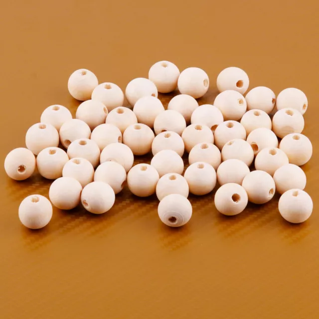 50x 16mm Natural Wood Spacer Beads Round Wooden Balls Jewelry Bracelet Making vt