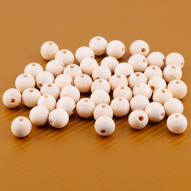 50x 16mm Natural Wood Spacer Beads Round Wooden Balls Jewelry Bracelet Making vt