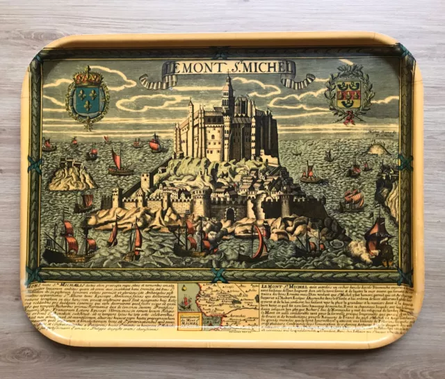 Ancien plateau, reprenant une Gravure de la baie du Mont Saint-Michel vers 1680