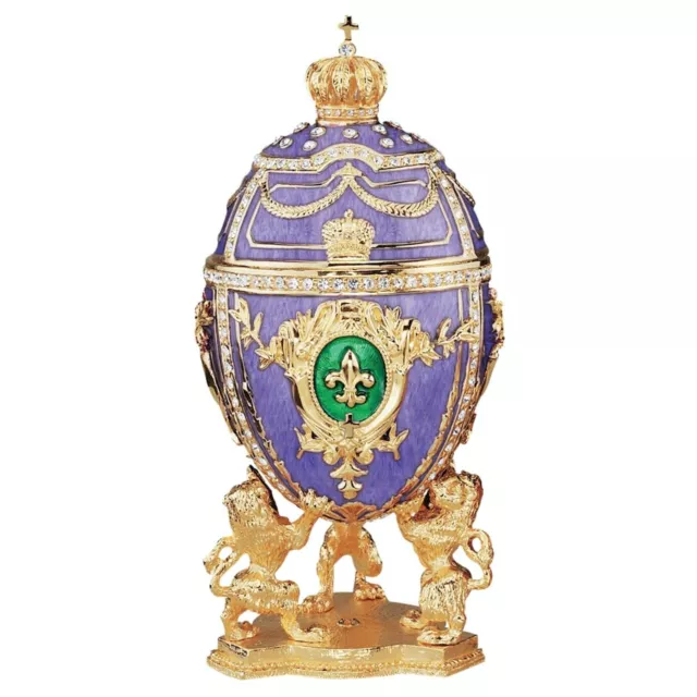 Design Toscano Romanov-style Fleur-de-Lis Enameled Egg