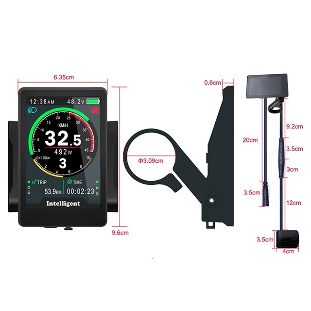 Écran LCD S830 Pour Vélo électrique - Étanche - Affichage Vitesse, Batterie, Distance - Compatible 24V/36V/48V