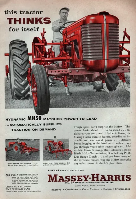 1957 Massey Harris MH-50 Tractor Original Color Ad