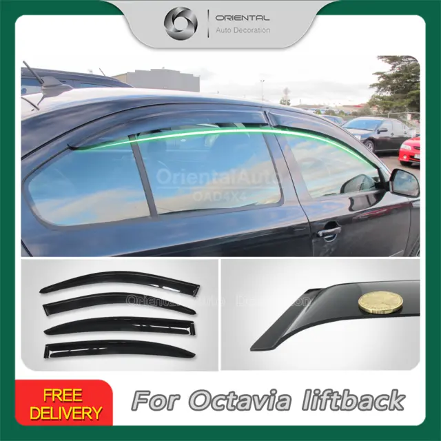 Premium Weathershield Weather Shield Window Visor for Octavia Liftback 2007-2013