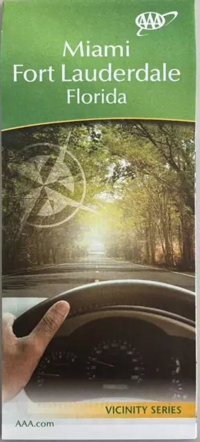 New AAA MIAMI FORT LAUDERDALE FLORIDA ROAD MAP  Highway Vicinity   FL CITY  2022
