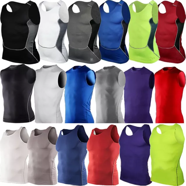 Men Compression Top Under Shirt Base Layer Tee Shirt Tight Workout Vest SportЙ