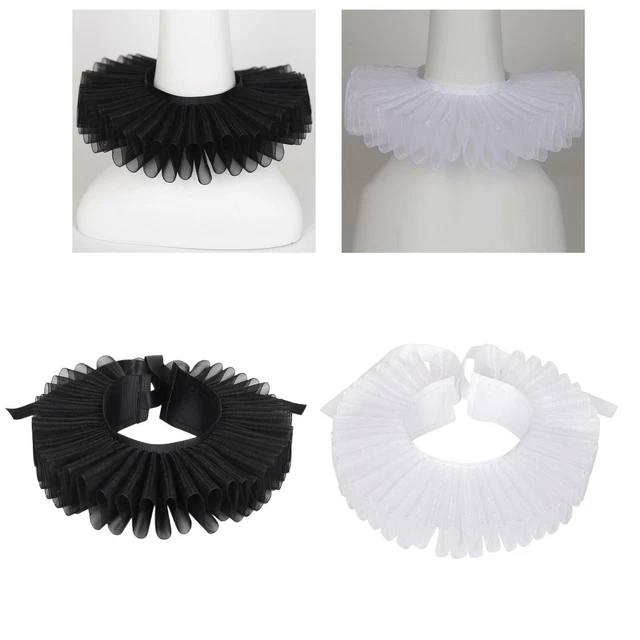 Tulle Ruffled Collar Cosplay Clown Choker for New Years Eve Easter Halloween