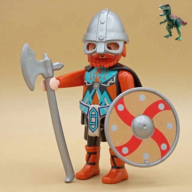 Figurine PLAYMOBIL Guerrier Viking Avec Armes Et Casque - Compatible Drakkar Vikings 3150