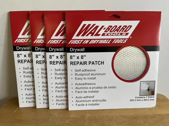 Wal Board Tools 8" X 8" Drywall  Repair Patch Pack of (4) New In Package