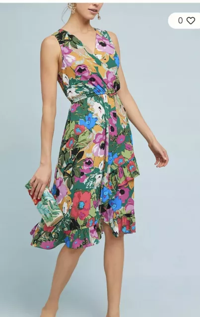 Plenty by Tracy Reese Anthropologie Size Small Multi Daphne Floral Wrap Dress