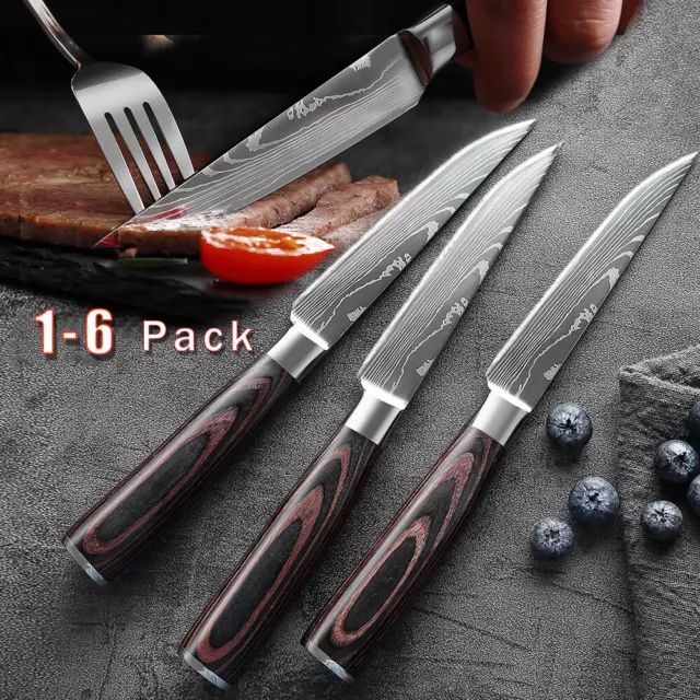Astercook Steak Knife, Steak Knives Set of 6 with Sheath, Dishwasher Safe  High C