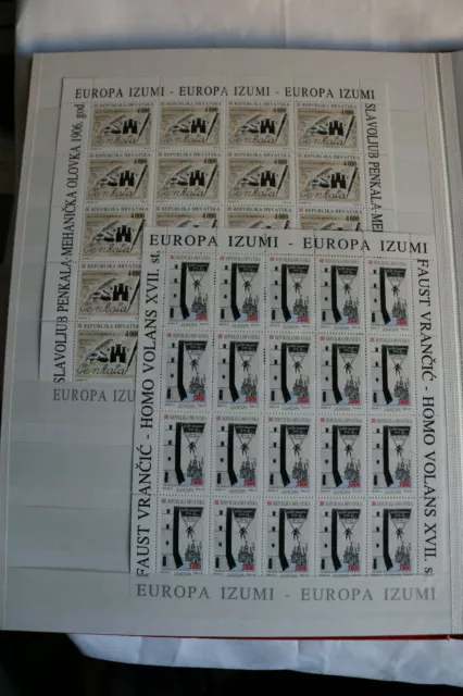 B-8-12 Europa Cept 1994 Kroatien KLB Bogen-Satz MiNr. 274-275 postfrisch M€ 120