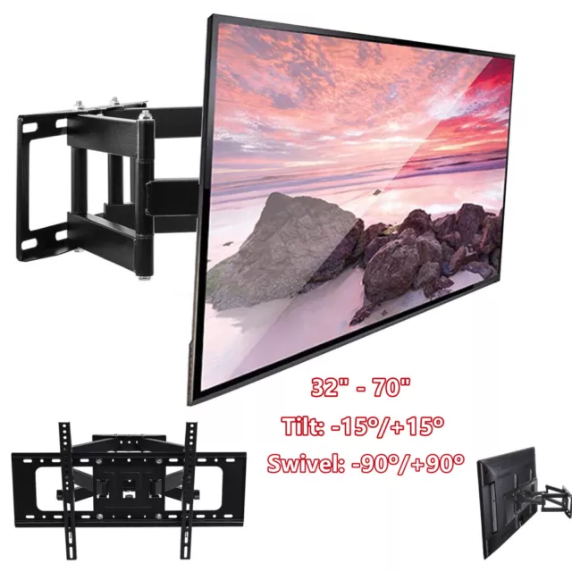 TV Wall Mount Bracket Tilt Swivel Swing Arm 32 40 43 49 50 55 60 70 Inch LED