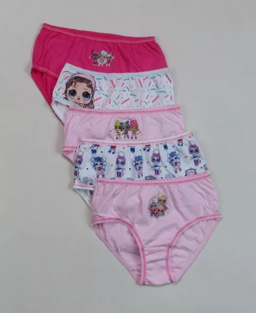 LOL Surprise Girl 5 PACK  Character Print Full Hipster Brief Knickers 4-11 Years