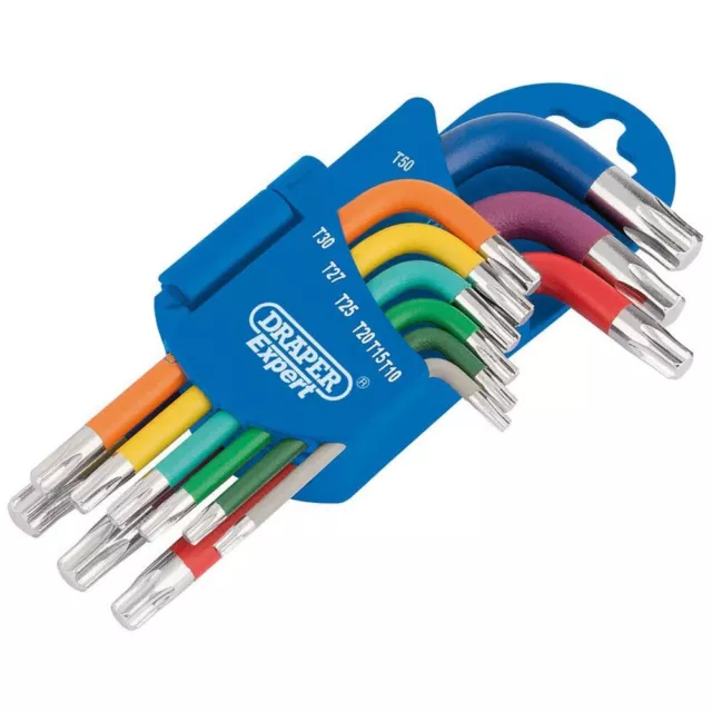 9pc TX-STAR® Keys Set Short Arm Metric Torx Colour Coded CRV Draper Expert 66135