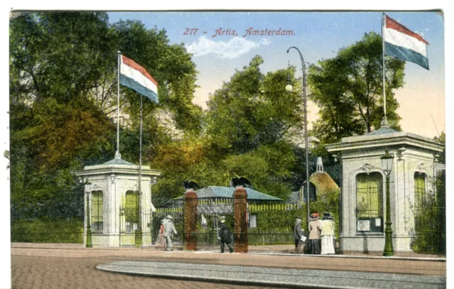 Netherlands Amsterdam - Ingang Artis old postcard