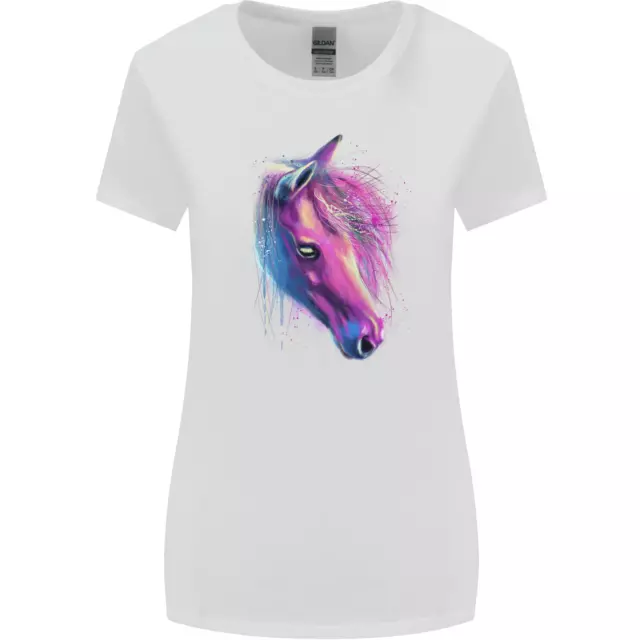 Acquarello Cavallo Donna più Ampia Taglio T-Shirt