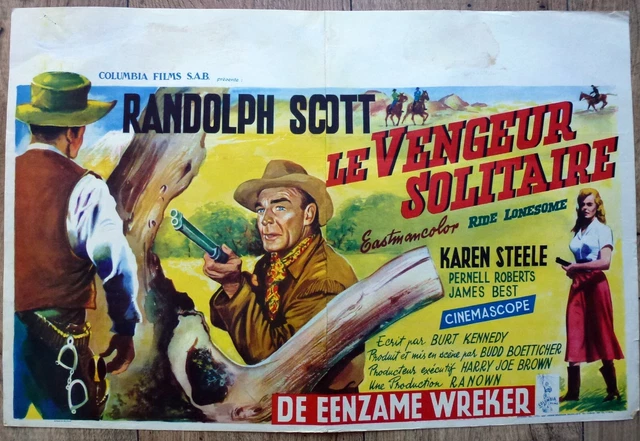 belgian poster western RIDE LONESOME, RANDOLPH SCOTT, BOETTICHER, VENGEUR