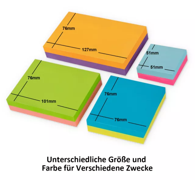 8 x Haftnotizen Notizwürfel Notes Klebezettel Haftnotizzettel Post it 800 Blatt