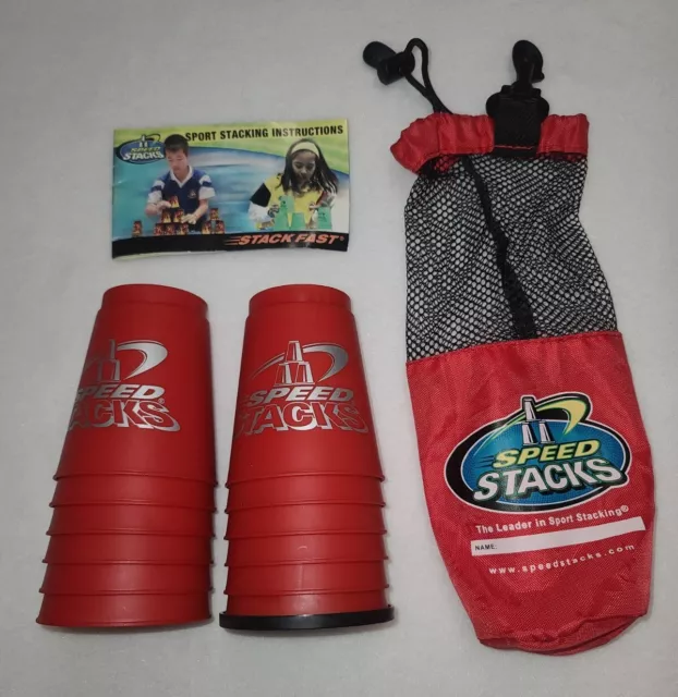 Official Mini Speed Stacks 12 Red Stacking Cups & 1 Sport Carry Bag Travel