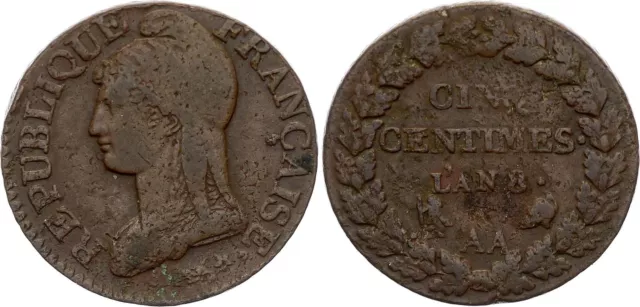 5 Centimes Dupré - An 8 (1799-1800) - AA Metz