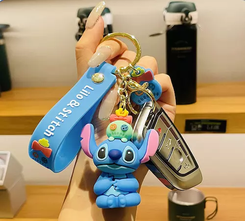 3D Rubber Novelty Gift Disney's Lilo & Stitch & Scrump & Jumba Keychain Keyring 3