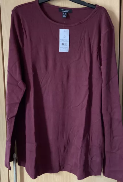 NEW LOOK MATERNITY Plum Ribbed Long Sleeved Top Size 12