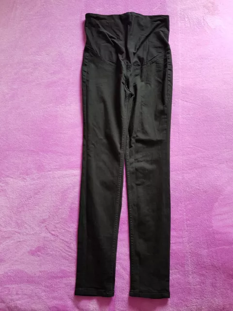 H&M Mama maternity Size M/UK 10-12 over bump skinny jeggings L29" - Black