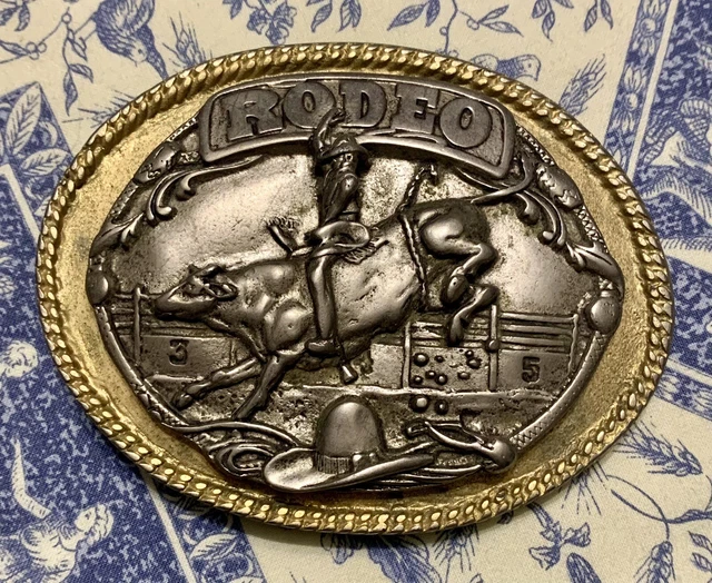 Boucle De Ceinture Western 'Let's Rodeo' En Nickel Avec Incrustations émail - Neuf Avec étiquettes, Style USA
