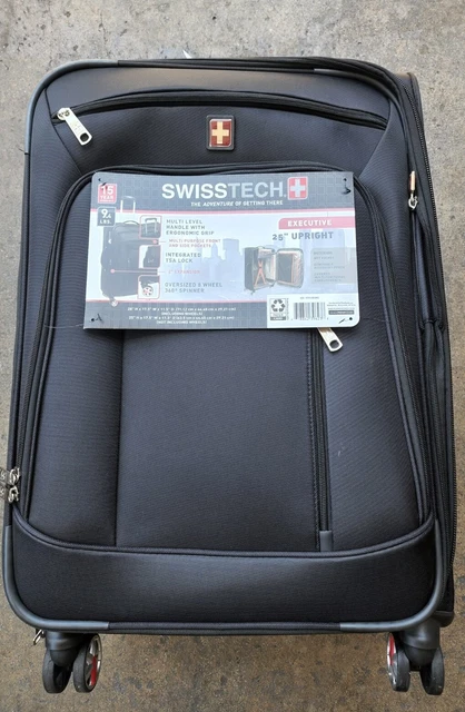 SWISSTECH Executive 25" Carry-On Upright 360 Suitcase Spinner W/ TSA Lock 9.4lbs