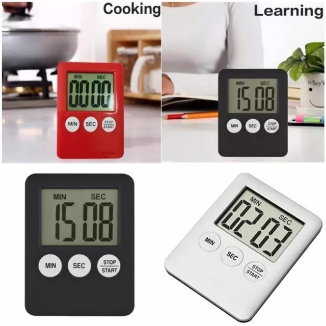 Large LCD Digital Kitchen Cooking Timer Count-Down Clock Magnetic Alarm