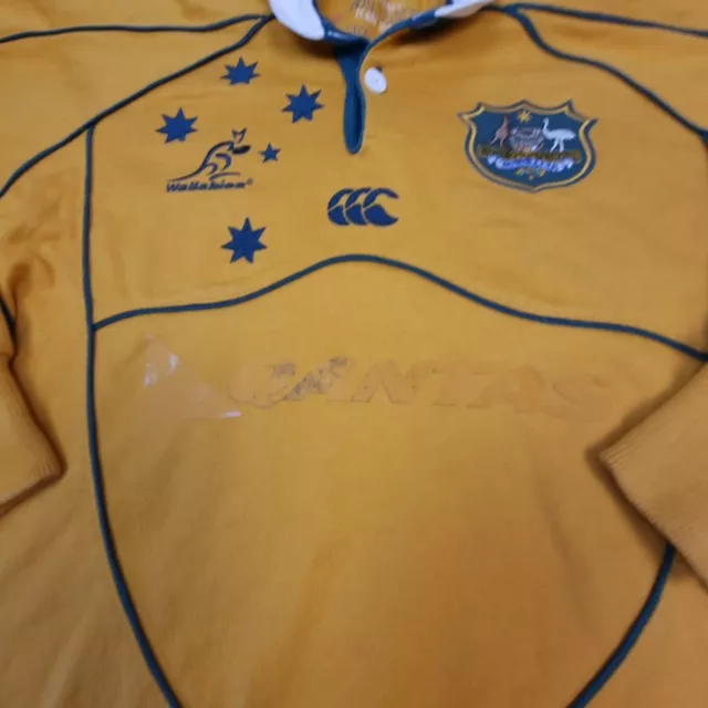 Wallabies Jersey kids 12 year yellow Rugby Union canterbury long sleeve Size 12 2