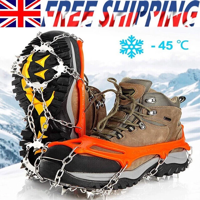 19 Teeth Anti Slip Ice Snow Hiking Climbing Cleats Crampons 7-11 shoe SIZE L new