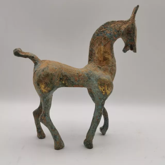 Collectible Chinese old bronze copper hand carved Bronze gilt war horse statue