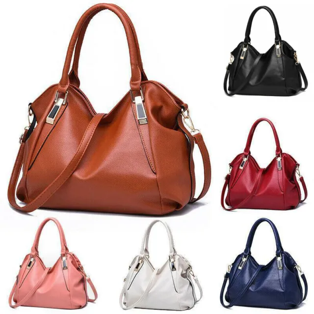 Womens Vintage Tote Bag Large Handbag Faux Leather Crossbody Shoulder Bag Purse